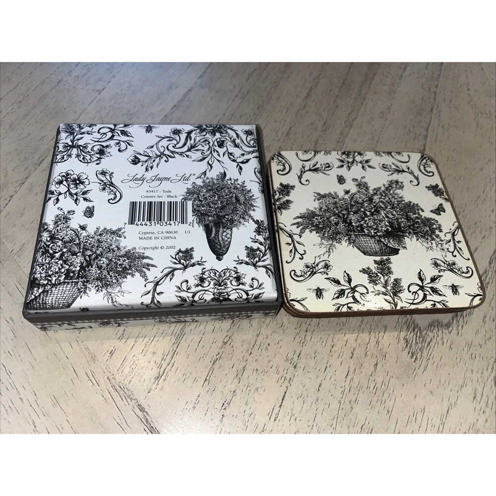 LADY JANE LTD SET OF FOUR (4) TOILE COASTERS